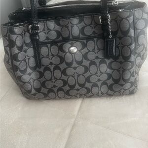Coach Monogram Black and Gray Shoulder Bag